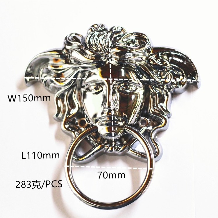 Furniture Hardware Shiny Golden Decorative Lion Head Round Drop Door Zinc Alloy Knocker Pull Ring Handle