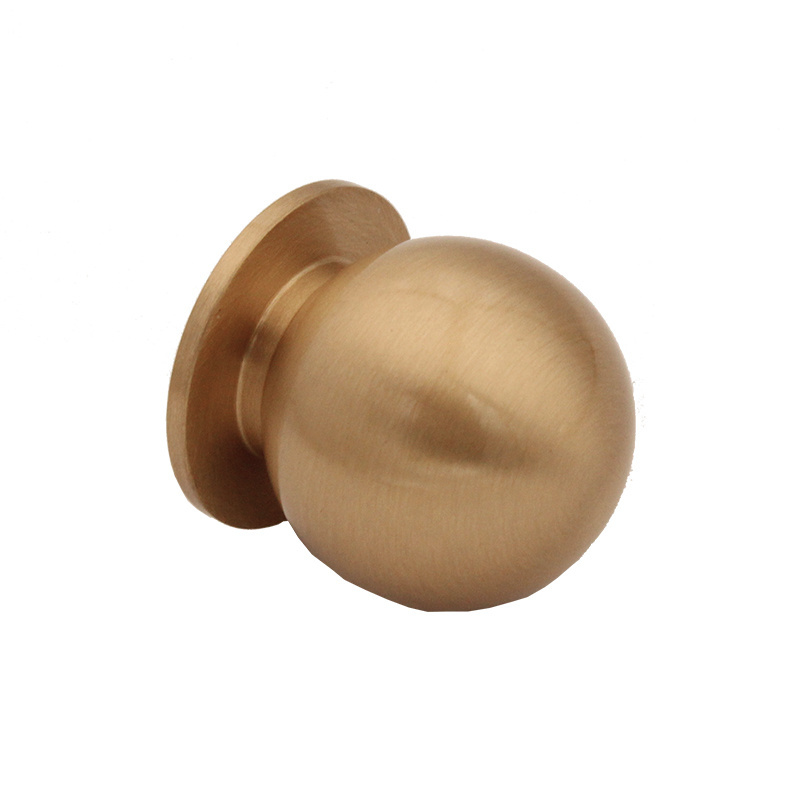 American Pure Brass Pull Brushed Solid Round Gold Furniture Kitchen Dresser Knob and Handle Brass Cabinet Door Knob