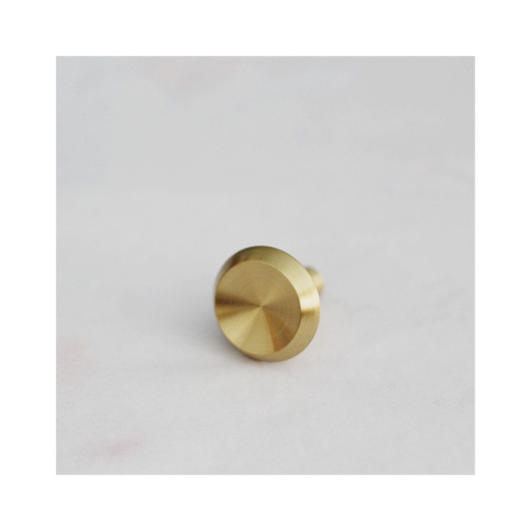 Brass Brushed Solid Round Gold Furniture Kitchen Dresser Knob and Handle Brass Cabinet Door Knob