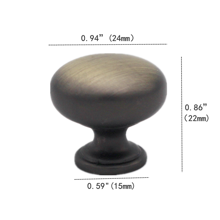 Stock Alloy Zinc Round Drawer Knobs Antique Brass Cabinet Knob Accessory Cabinet Drawer Pull Handle Brass Knobs