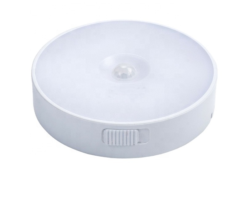 Round Motion Sensor LED Light Wireless USB Rechargeable Baby's Room Hallway Toilet Bedroom Cabinet Sensor Night Light