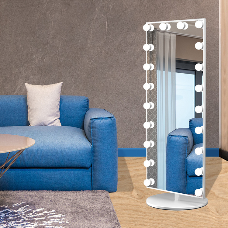 Living room Hollywood Vanity Mirror Lighted Full Length Body Mirror with 20pcs 3 color LED bulbs