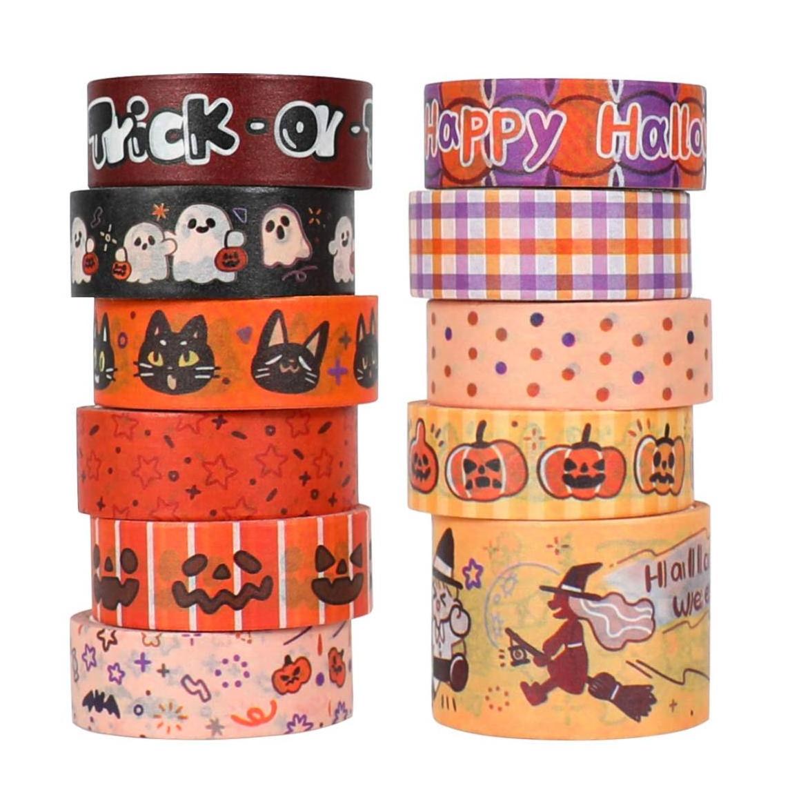 Design Washi Tape Set Washi Masking Decorative Tapes for Christmas DIY Decor Planners Scrapbooking Adhesive School