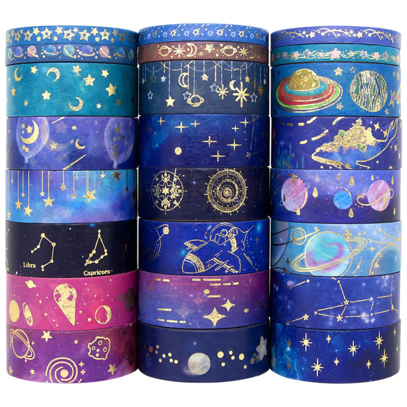 Free Sample Waterproof Writable Holographic Masking Washi Tape Custom Printed Christmas Decorative Biodegradable Foil Washi Tape