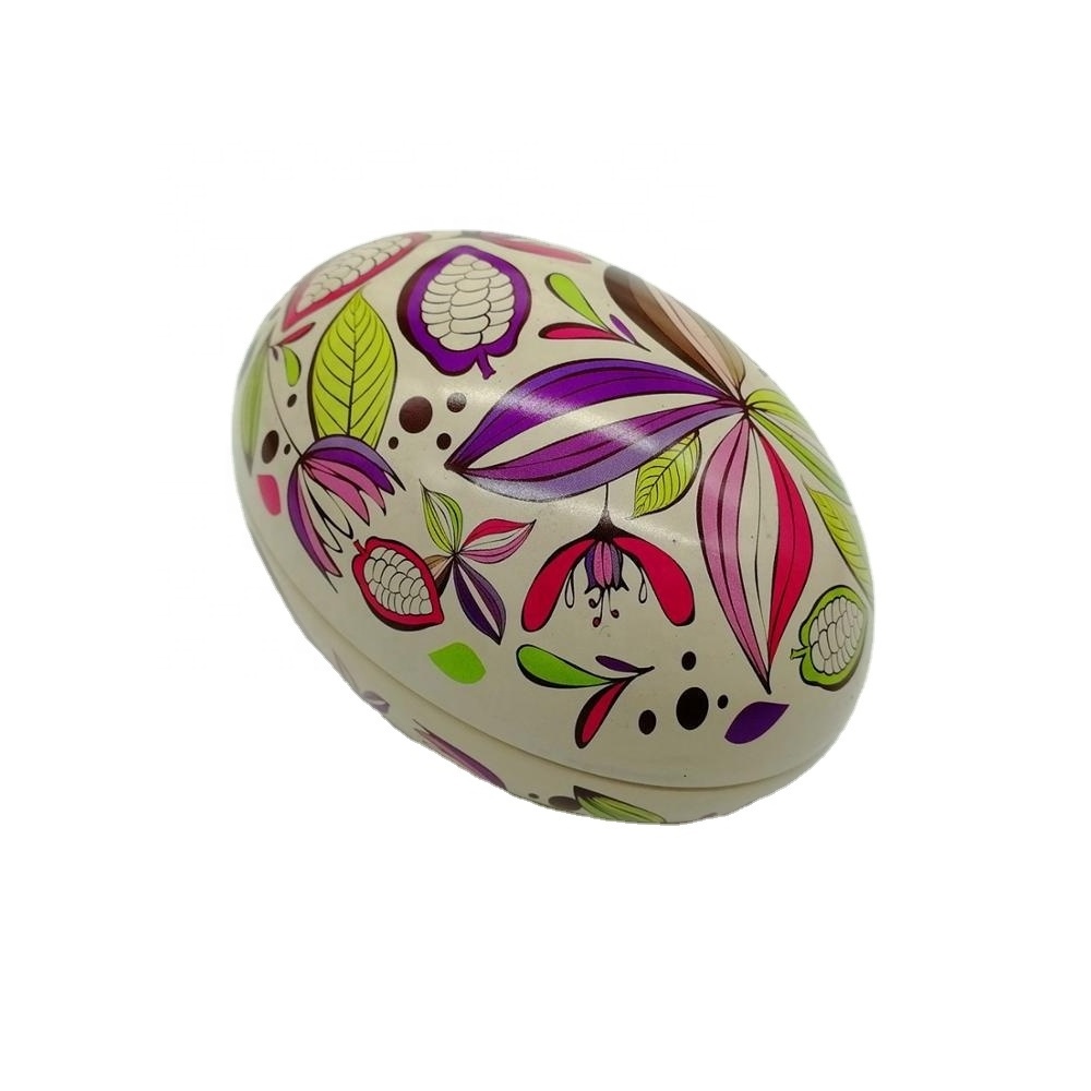 Hot selling mint metal tin box egg shaped market popular box