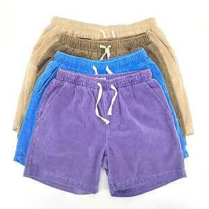 Street Wear Summer Blank Heavy Cotton Corduroy Thick Puff Print Shorts Men Wholesale