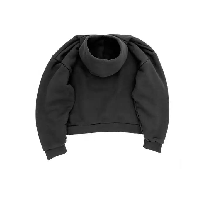 500 gsm Blank Cropped Boxy Hoodie French Terry 80 Cotton 20 Polyester Hoodies for Men