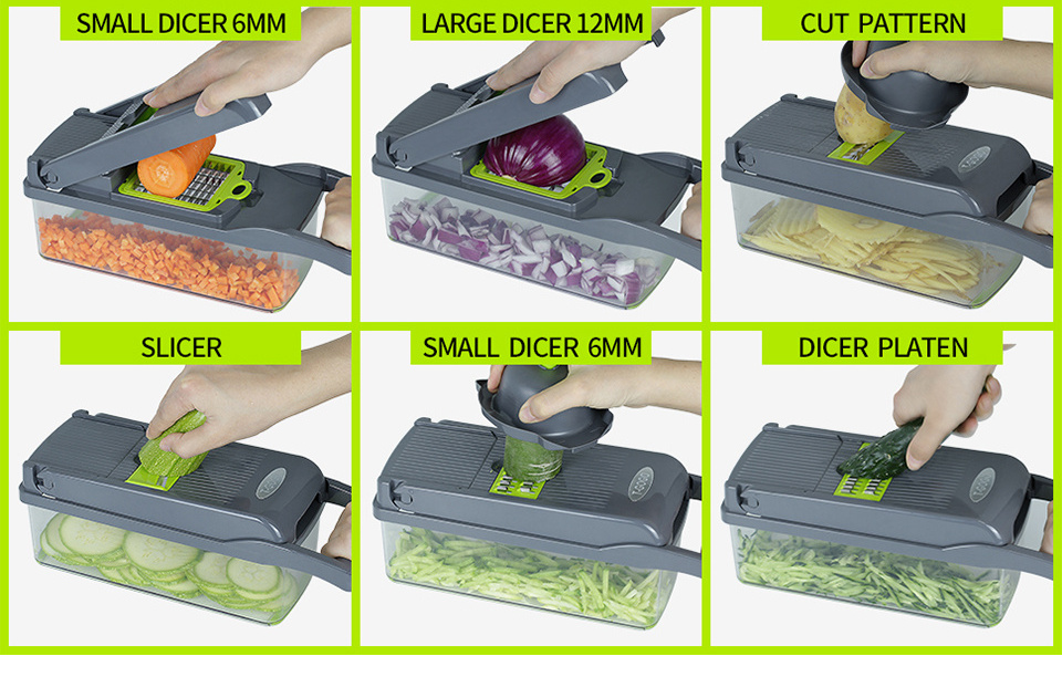 12 In 1 Hand Operated Vegetable Mandoline Slicer Veggie Chopper Food Chopper Onion Cutter Vegetable Slicer