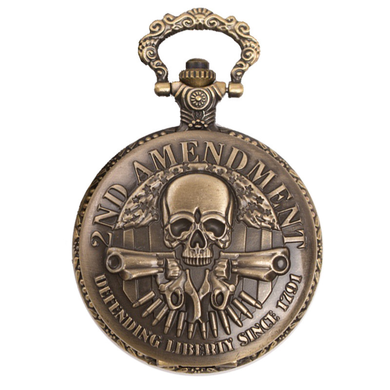 Steampunk Antique Skull Pirate King Luffy Pocket Watch Pendant Necklace Cartoon Skull Pocket Watch One Piece Theme