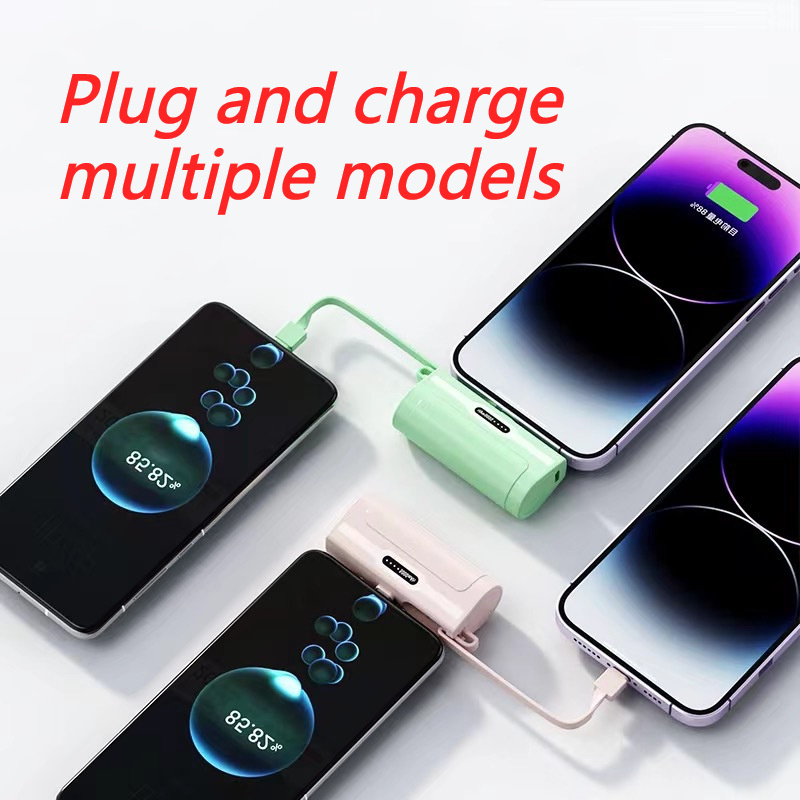 Popular style with line capsule portable battery 5000 mA large capacity mini emergency mobile power supply wholesale