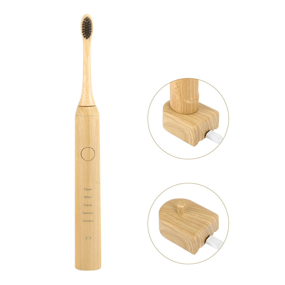 800mah Multi-color Fashion Panel Mini Smart Time Bamboo Maglev Sonic Electric Toothbrush for Cleaning the Tooth