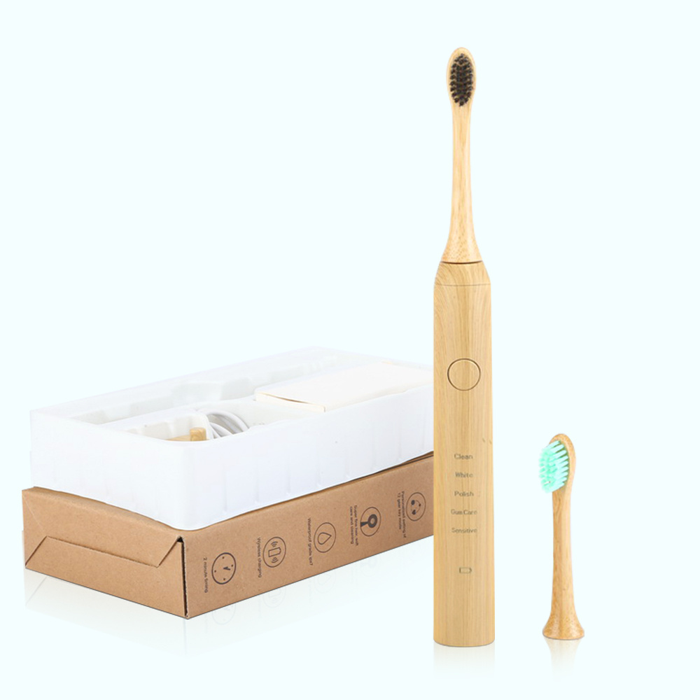 800mah Multi-color Fashion Panel Mini Smart Time Bamboo Maglev Sonic Electric Toothbrush for Cleaning the Tooth