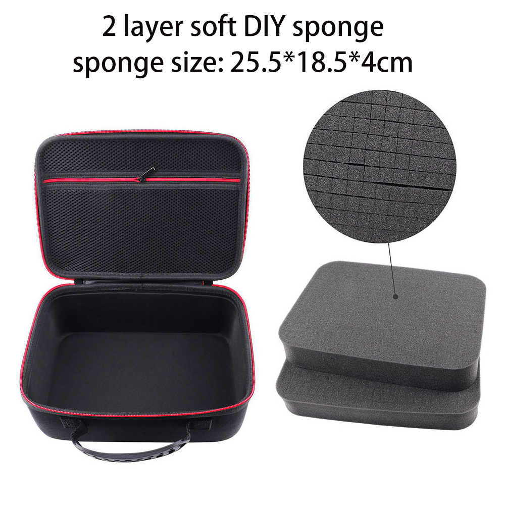 Custom Hard Shell EVA Foam Zipper Tool Plastic Carrying Case with Customizable Foam handle