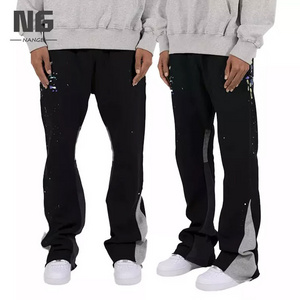 Custom Logo Wide Leg Mens Flare Sweatpants Men Flare Sweat Pants