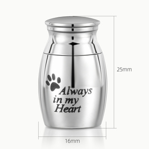 Urn Stainless Steel Small Memorial Cremation Metal for Pet Casket Ashes Funeral Urns Silver Urns for Dog Cat Animals All-season