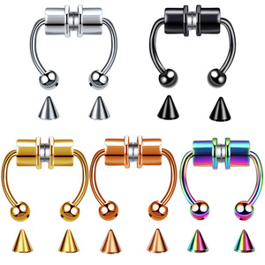 Magnetic Septum Ring Magnetic Piercing Magnetic Nose Rings Hoop Magnetic Piercing Stainless Steel Septum Nose Piercin