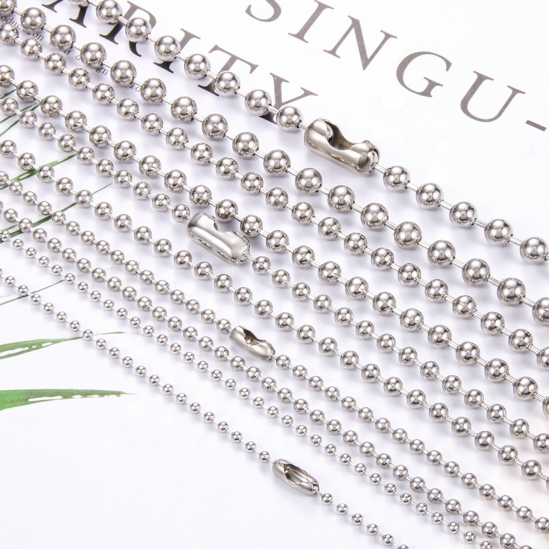 Factory Direct Sale High Quality Stainless Steel Silver Necklace Bead Chain Ball Chain For Roller Blinds Men Women Necklace