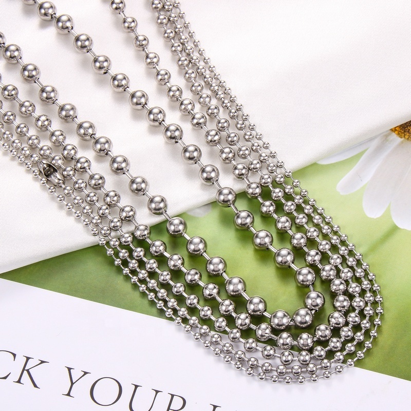 Factory Direct Sale High Quality Stainless Steel Silver Necklace Bead Chain Ball Chain For Roller Blinds Men Women Necklace