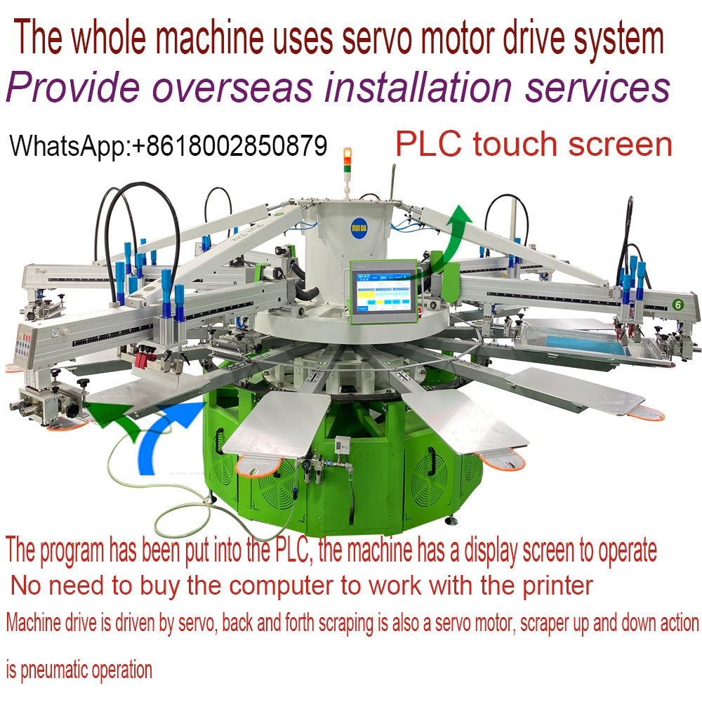 Automatic 6 color silk screen printer with Hybrid Digital Printing Machine