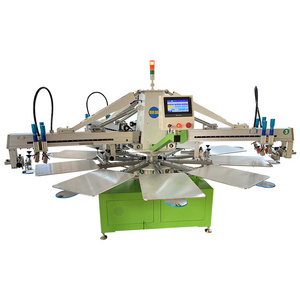 2023 newly designed automatic carousel octopus 3 color 10 stations screen printing machine