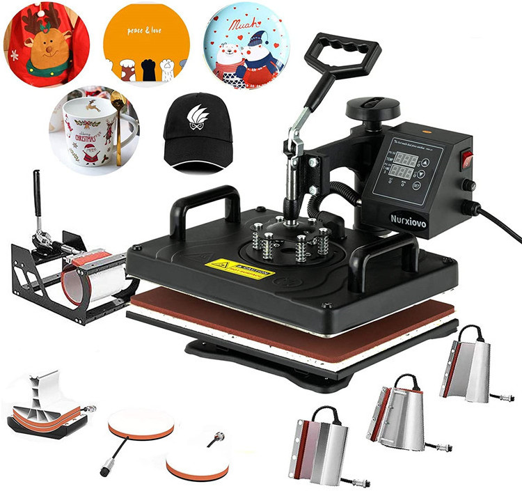 Rruida 8 In 1 Heat Press Machines For T-Shirt/Mug/Hat/glass/Ceramic Digital Swing Away Heat Press Machine Printing