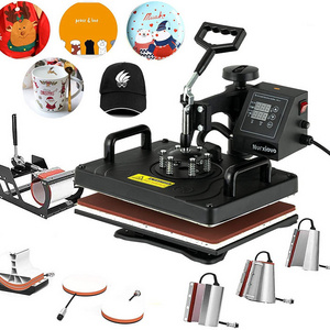 Rruida 8 In 1 Heat Press Machines For T-Shirt/Mug/Hat/glass/Ceramic Digital Swing Away Heat Press Machine Printing