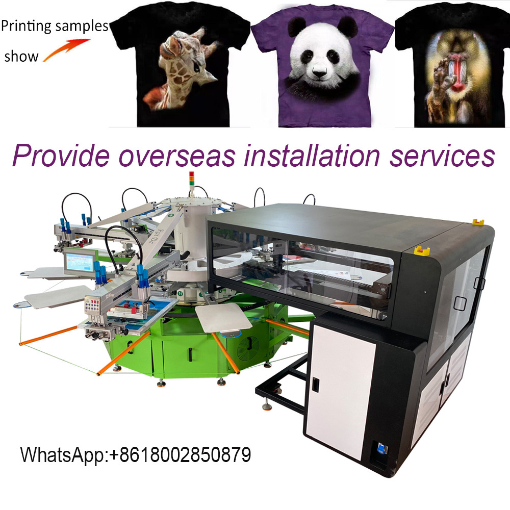 Automatic 6 color silk screen printer with Hybrid Digital Printing Machine