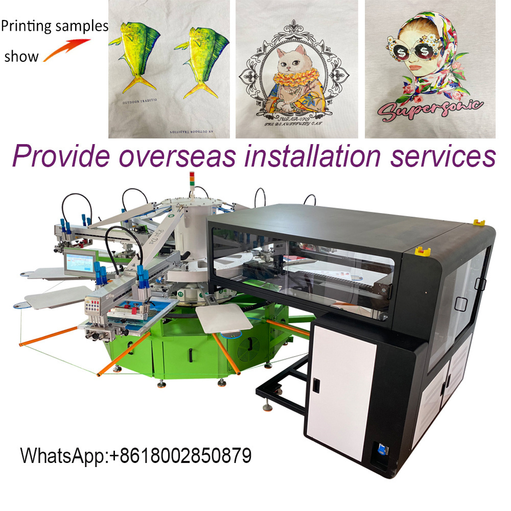 Automatic 6 color silk screen printer with Hybrid Digital Printing Machine