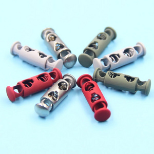 Custom painted metal two head spring stopper end double hole cord lock