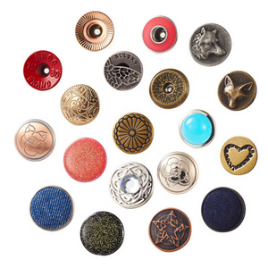 Brass Metal Button Custom Jeans Button Free Sample Factory Custom Logo Brass Metal Gold Silver Shank Jeans Buttons For Jeans