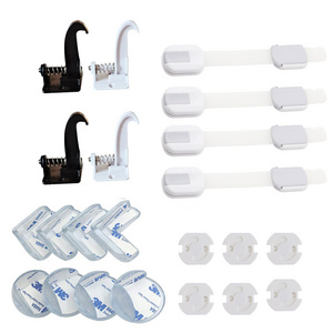 Complete Baby Proofing Kit Baby Safety Hidden Locks Adjustable child safety strap locks Self-Closing Outlet Covers Corner Guards