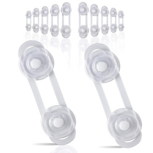 Transparent Baby Safety Strap Locks for Cabinets, Drawers, Fridge, Dishwasher, Toilet Seat, Closet, Oven  No drilling no tool