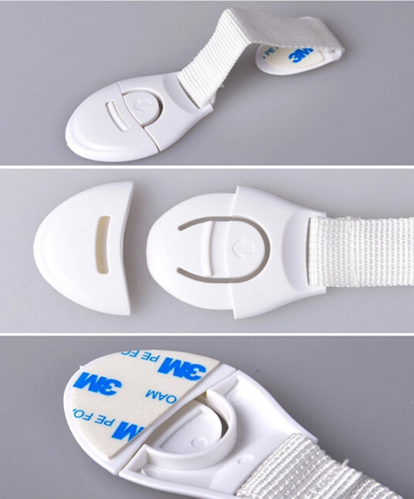 Ebay hottest child safety strap  locks  white ABS proof  lock for  cabinet cupboard drawer fridge pets door