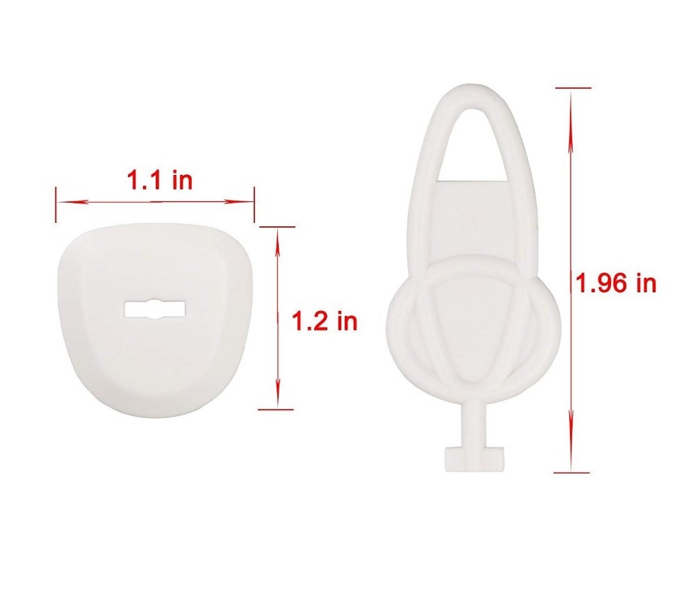 Type B 3-Prong Oval-shaped White ABS Plastic Covers USA Standard Outlets and Sockets Baby Safety Plugs for Kids House with Keys