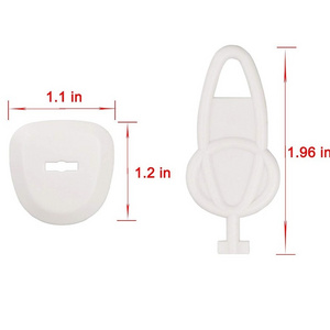 Type B 3-Prong Oval-shaped White ABS Plastic Covers USA Standard Outlets and Sockets Baby Safety Plugs for Kids House with Keys