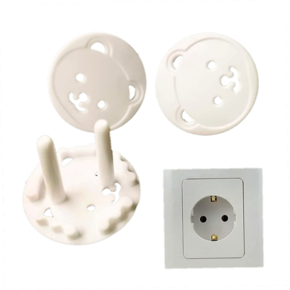 cache prise Outlet Covers  White Child Proof Electrical Protector Safety Improved Baby Safety Plug Covers