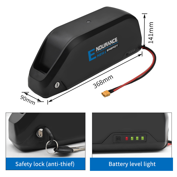 Manufacture direct polly ebike battery pack 13ah 15ah 17.5ah 36v 48v 52v ebike bike tube battery for 500w 1000w 1500w