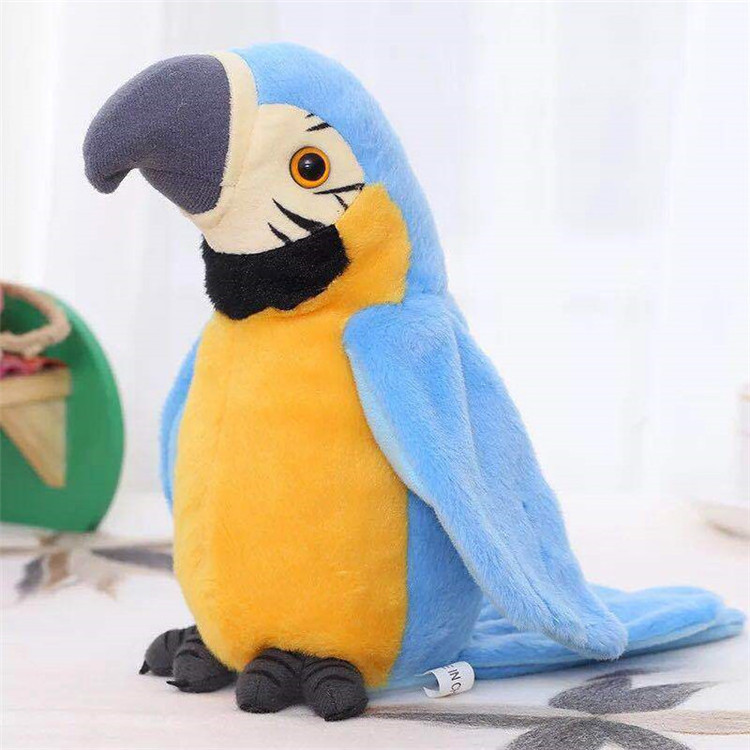 2022 Hot Sound Sensor Record Speaking Doll Plush Talking Back Parrot Soft Electrical Stuffed Animal  Toy