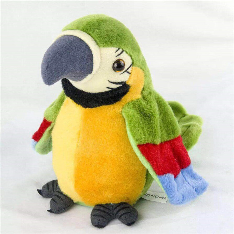 2022 Hot Sound Sensor Record Speaking Doll Plush Talking Back Parrot Soft Electrical Stuffed Animal  Toy