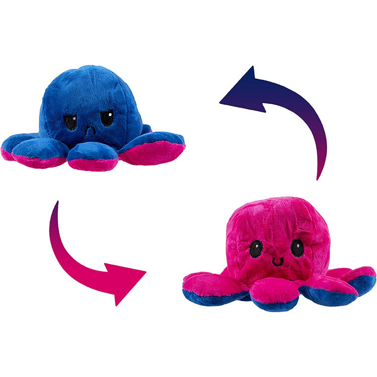 Hot Sale Custom Cute Reversable Octupus Stuffed Animals Plush Toy for Gifts