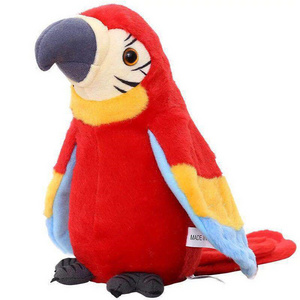 2022 Hot Sound Sensor Record Speaking Doll Plush Talking Back Parrot Soft Electrical Stuffed Animal  Toy