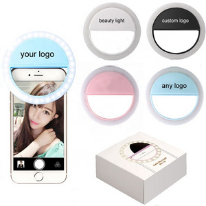 2023 Custom Selfie Ring Light For Mobile Phone Rechargeable Camera Mini Selfie Ring LED Light With 3 Modes Hot Selling