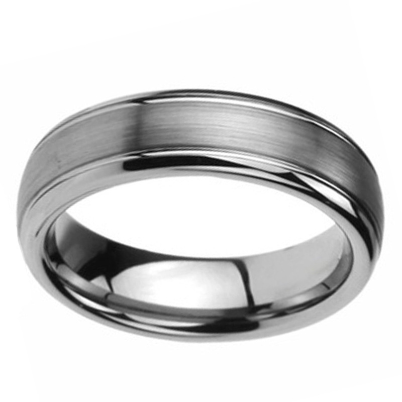 OBE jewelry Hot Selling wholesale silver brushed matte finished  6mm tungsten mens ring silver tungsten wedding bands