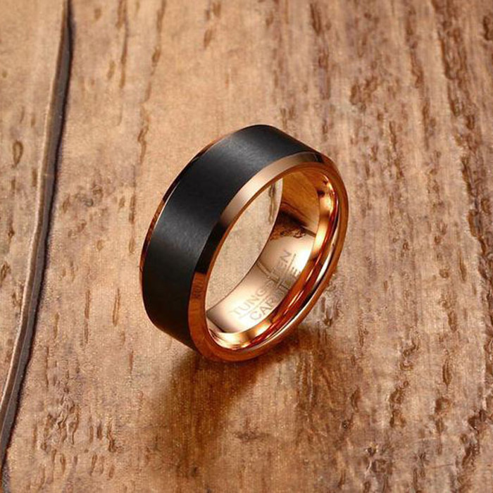 2021 OBE brand New arrival  jewelry Fashionable  High Quality 8mm ring wide tungsten black carbide ring men