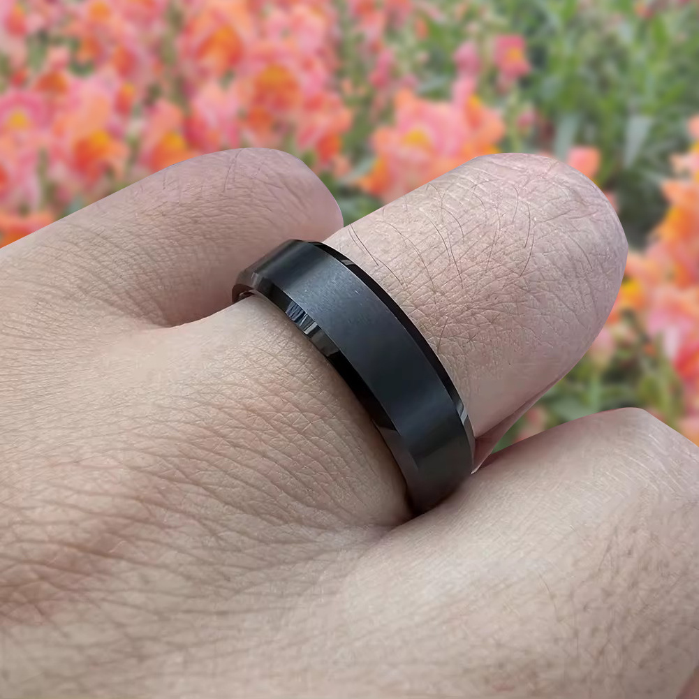 men's 6mm  Wholesale tungsten firefighter wedding rings  ip black plated tungsten carbide minimal jewelry ring