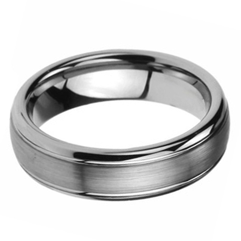 OBE jewelry Hot Selling wholesale silver brushed matte finished  6mm tungsten mens ring silver tungsten wedding bands