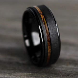 OBE new arrival hot selling men  ip black plated tungsten carbide ring