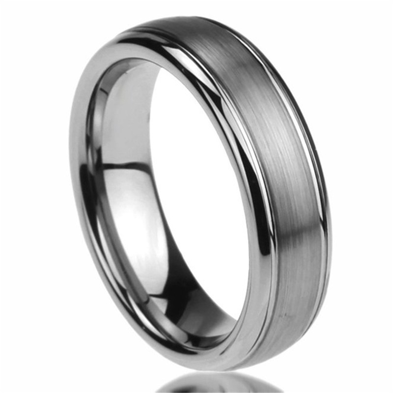 OBE jewelry Hot Selling wholesale silver brushed matte finished  6mm tungsten mens ring silver tungsten wedding bands