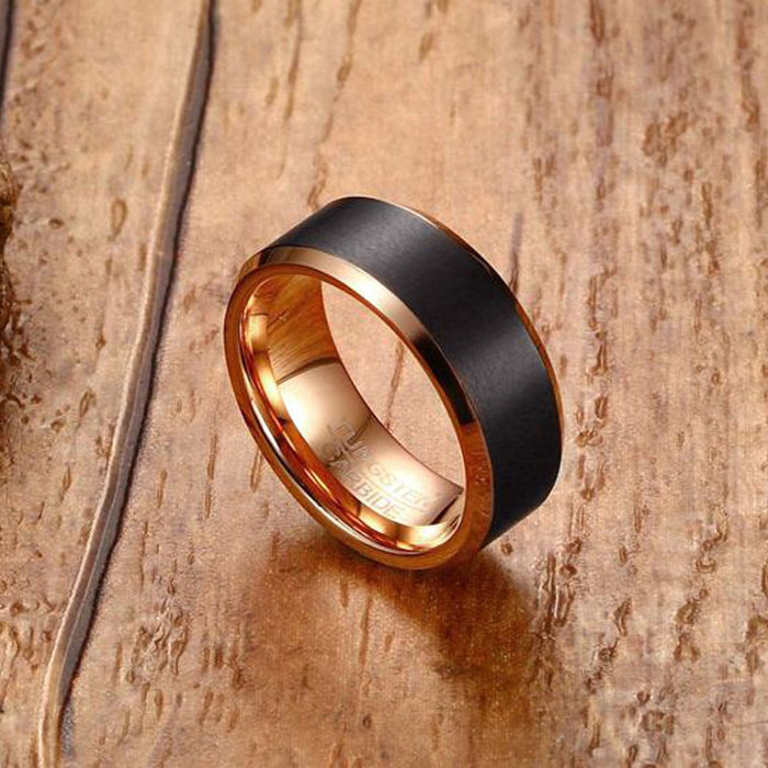 2021 OBE brand New arrival  jewelry Fashionable  High Quality 8mm ring wide tungsten black carbide ring men