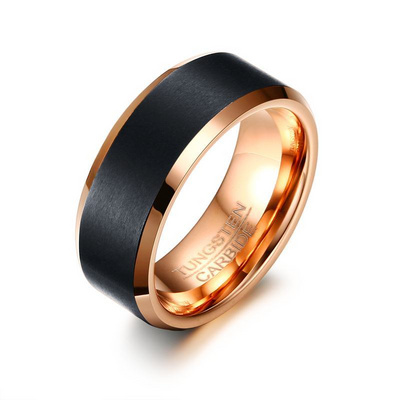 2021 OBE brand New arrival  jewelry Fashionable  High Quality 8mm ring wide tungsten black carbide ring men